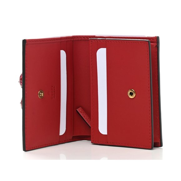 Gucci GG Supreme Monogram Cherry Embellished Card Case Wallet - Picture 3 of 16